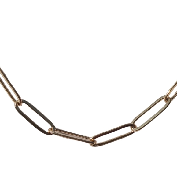 18k Gold paperclip style gold chain Plated can bundle with other chains last pic - Picture 4 of 5